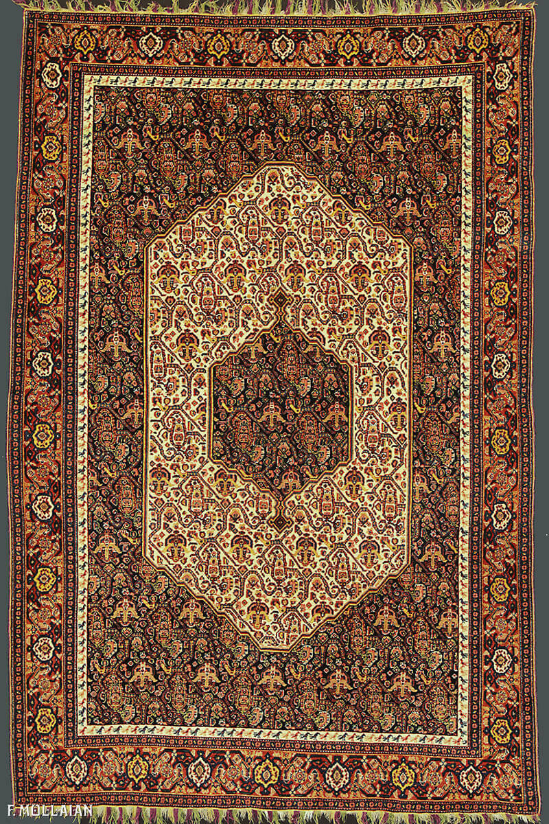 Tapis Persan Antique Senneh Chaîne de Soie n°:45061949